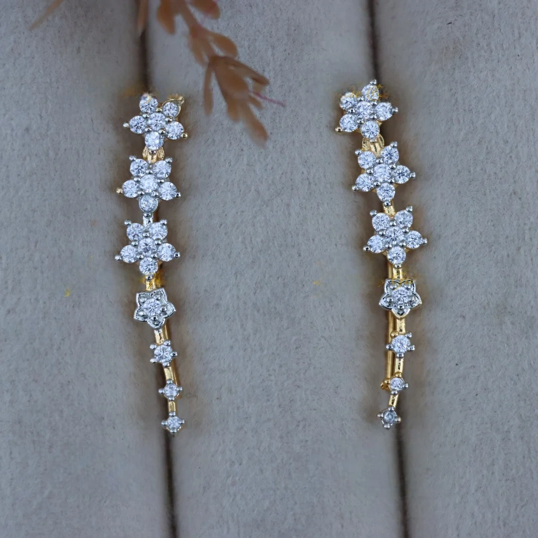 Gold Floral Earcuff Earrings